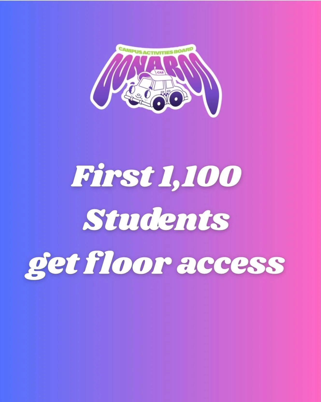 The first 1,100 students get FLOOR ACCESS!!!

TONIGHT‼️ Doors open @ 7:00pm | Doors close @ 9:00pm 

Can&rsquo;t wait to see you guys tonight!!!