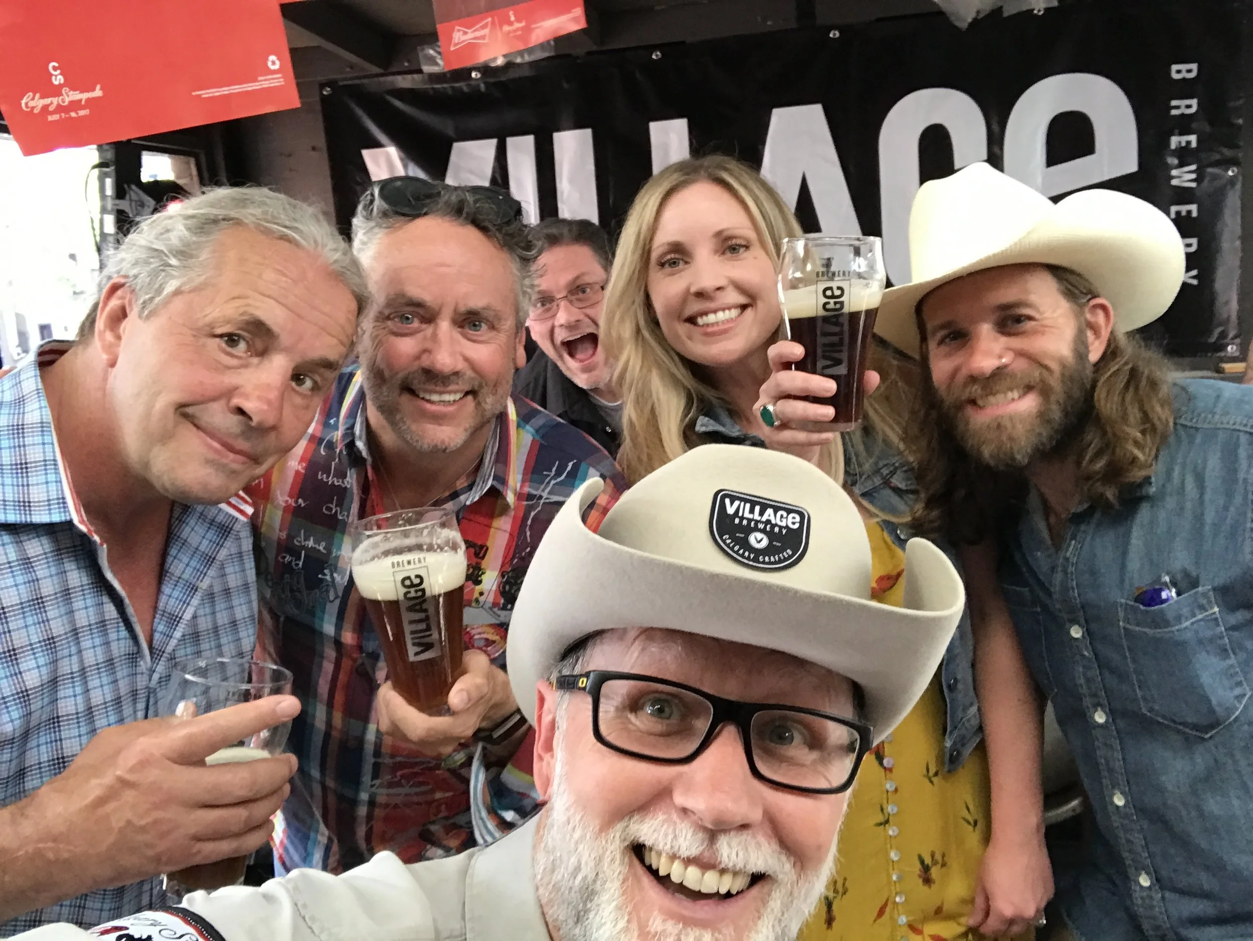 Bret 'The Hitman' Hart, Brett Wilson, Tom Stuart, Christy Farrell and Fraser Tuff