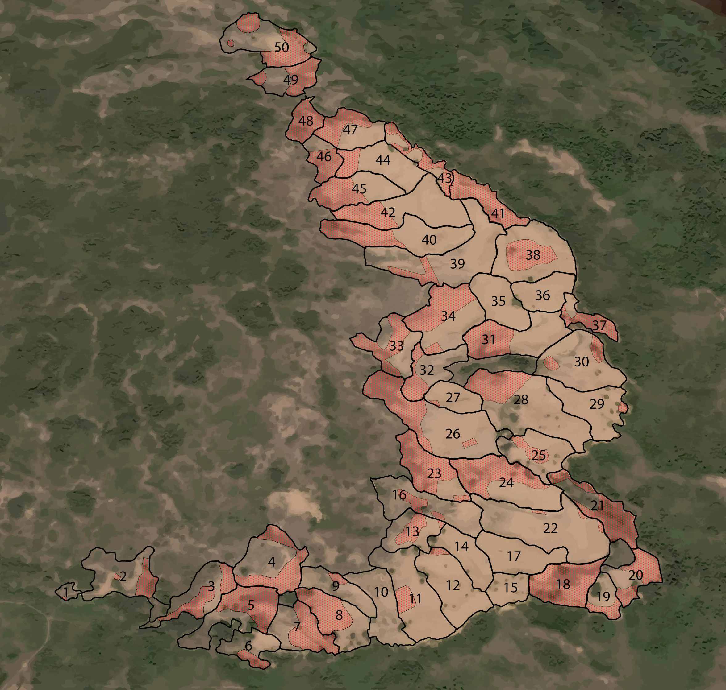 Fig 4. Approximate location of Gibsons collected during the population survey in 2016.