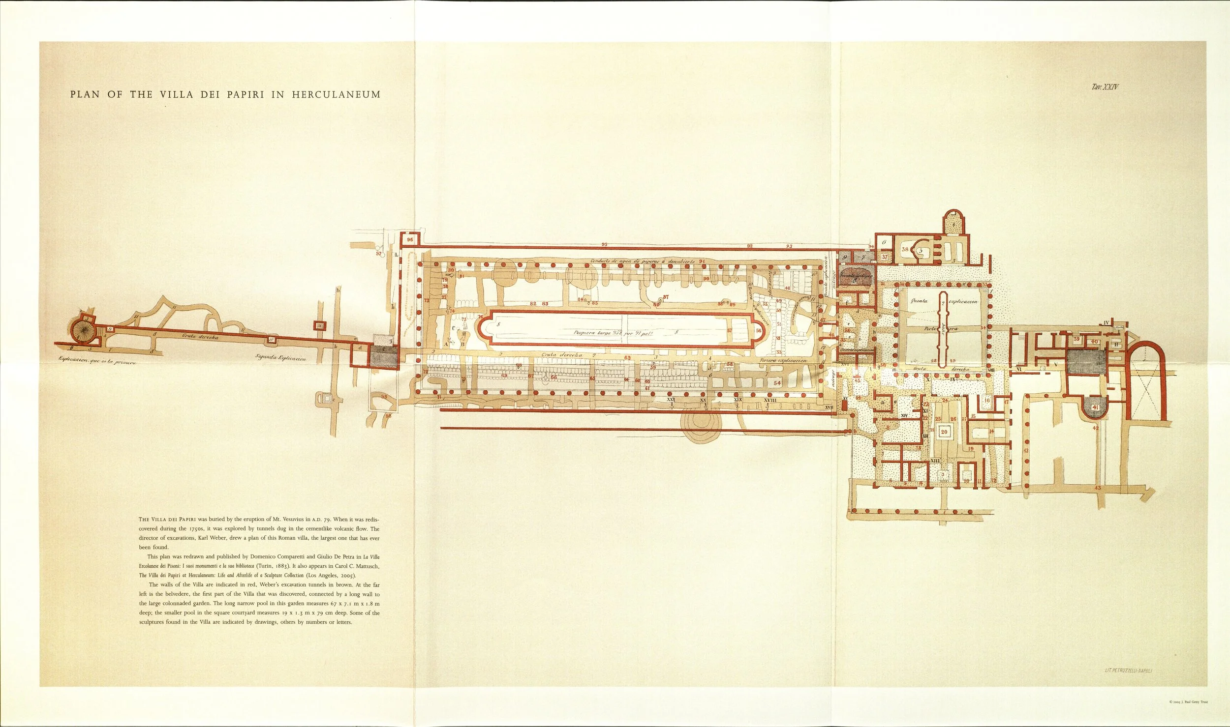Plan of the Villa dei Papiri in Herculaneum.JPG