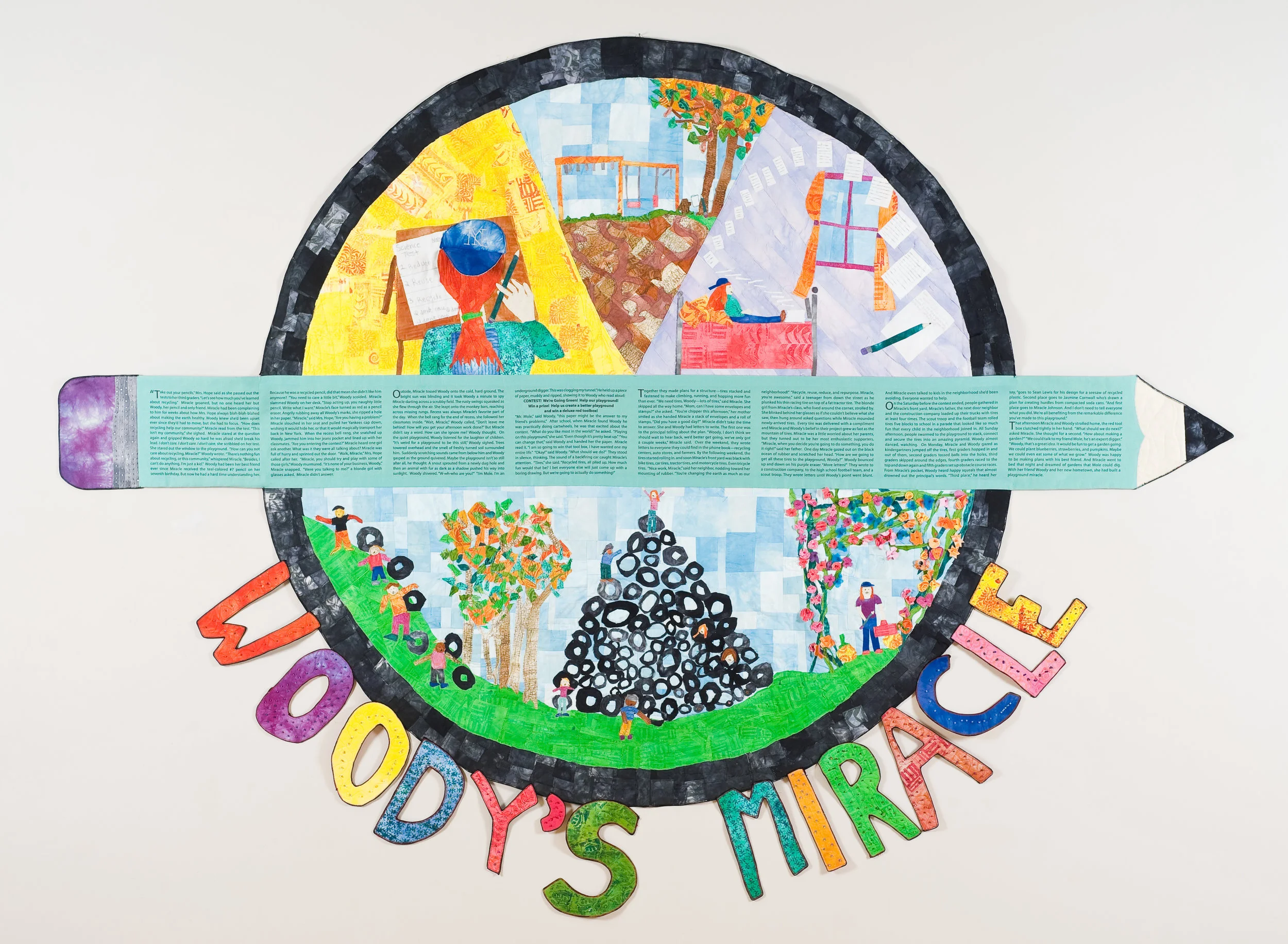 Woody's Miracle , created with Underwood Elementary students, Raleigh, NC, 2010.