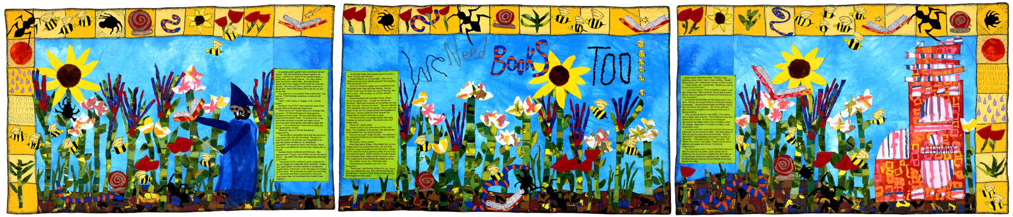 We Need Books Too! Created with McGirt-Horton youth library patrons, for Mc Girt- Horton Public Library, GSO, NC. 2006.