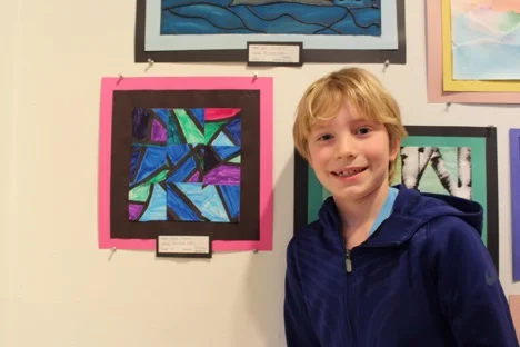 Talan likes making abstract art and taking the time to have fun!  Art is a fun break from other core classes.