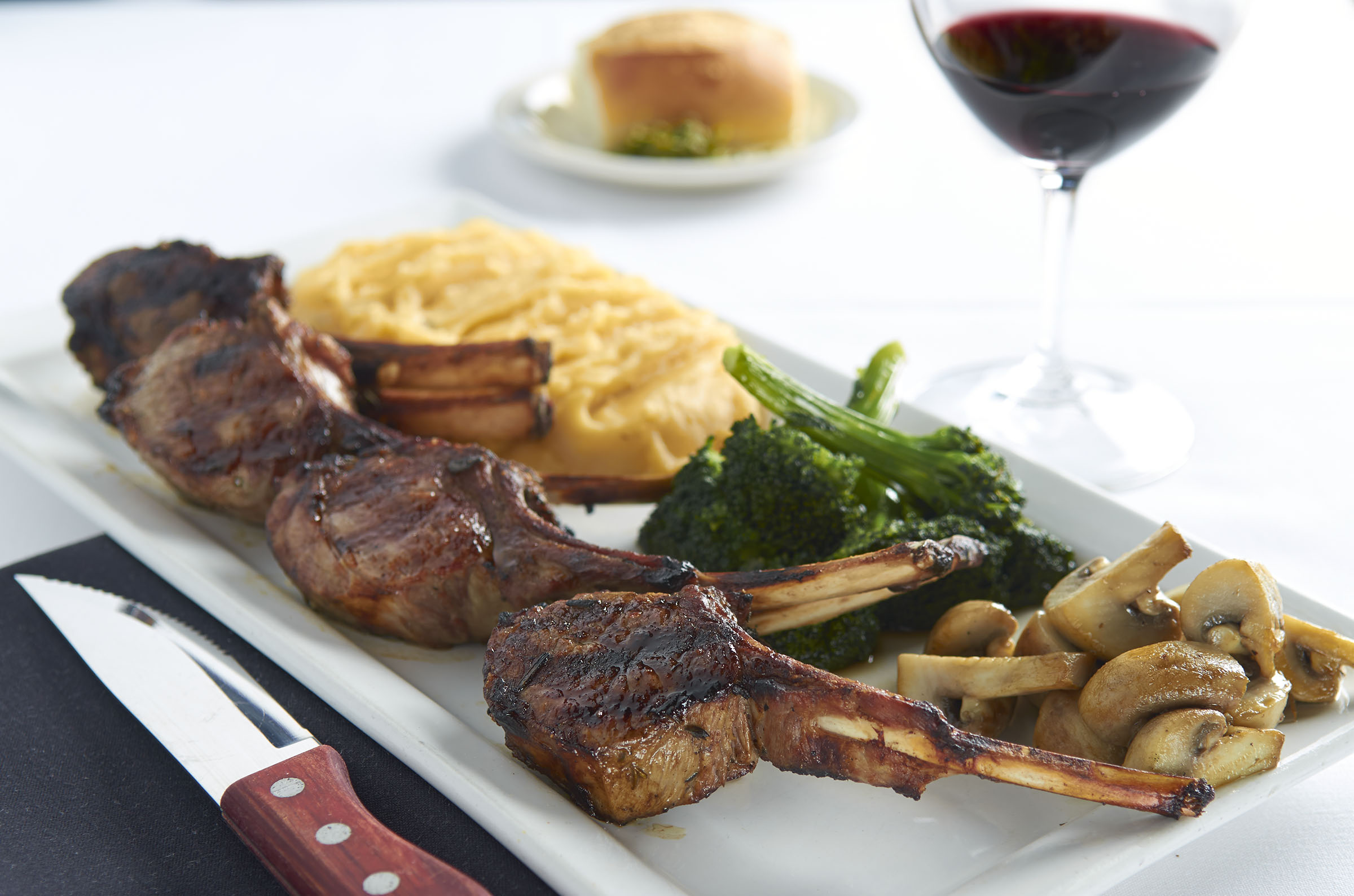 Cordero 48. New Zealand Rack of Lamb marinated for 48 hours in Gardel's Chimichurri Spicy Balsamico