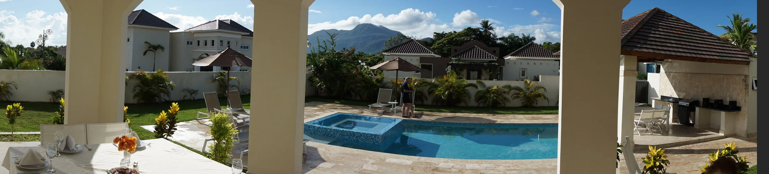 The pool and terrace at our villa