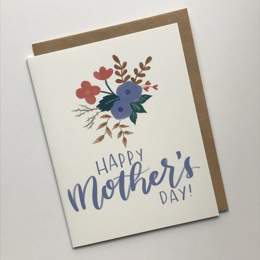 Floral Mothers Day or Mom Birthday Card Best Mom Ever 