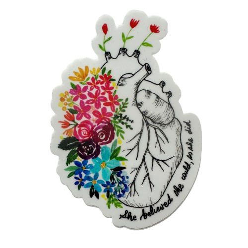 Flowers + Anatomical Heart Sticker.png