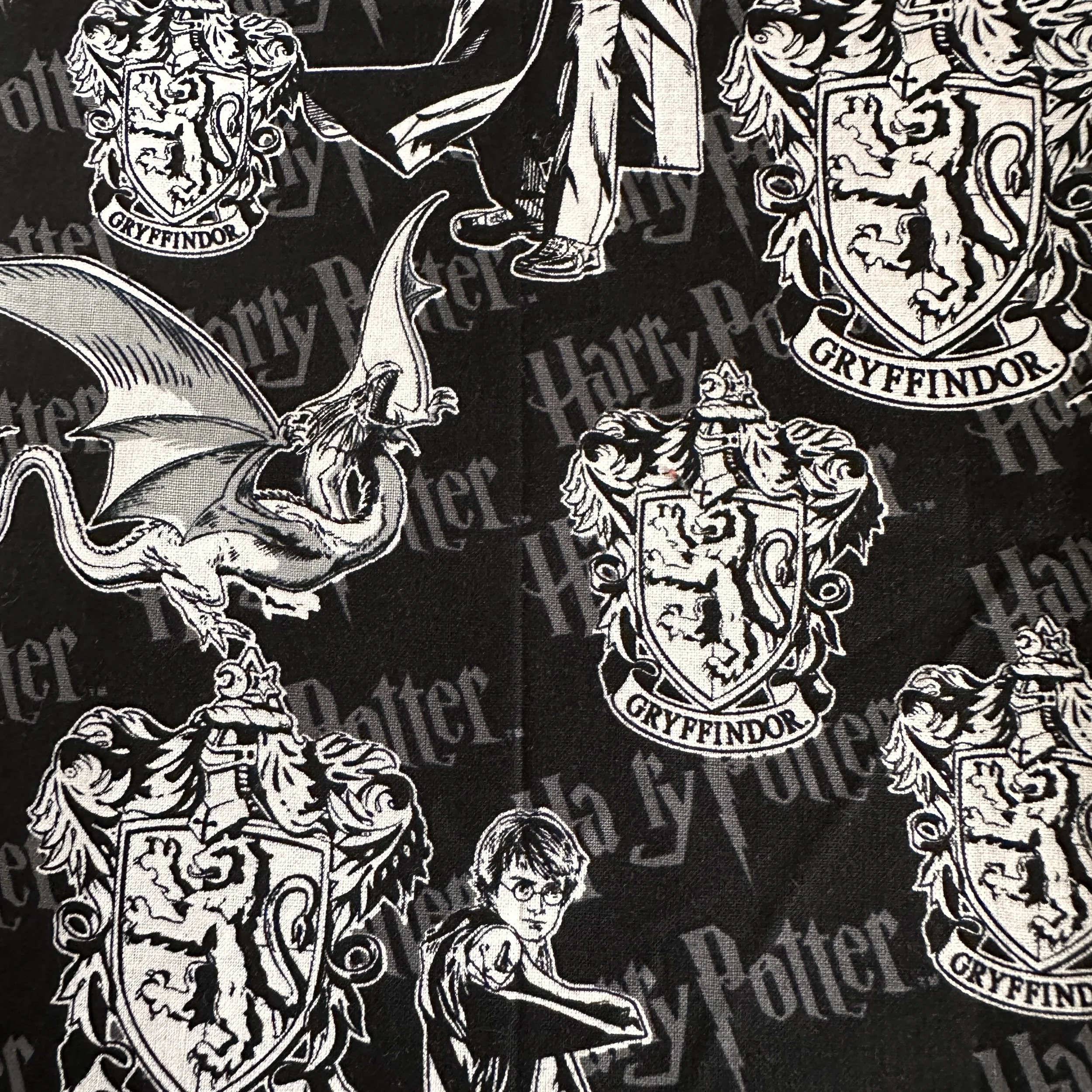 Black and White Harry Potter Fabric.JPG