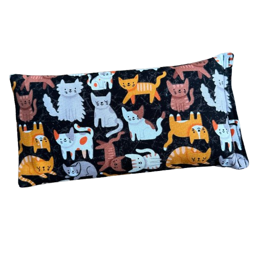 Cats on Black Background Rectangle Rice Pack.png