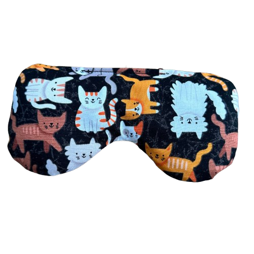 Cats on Black Background Eye Mask.png
