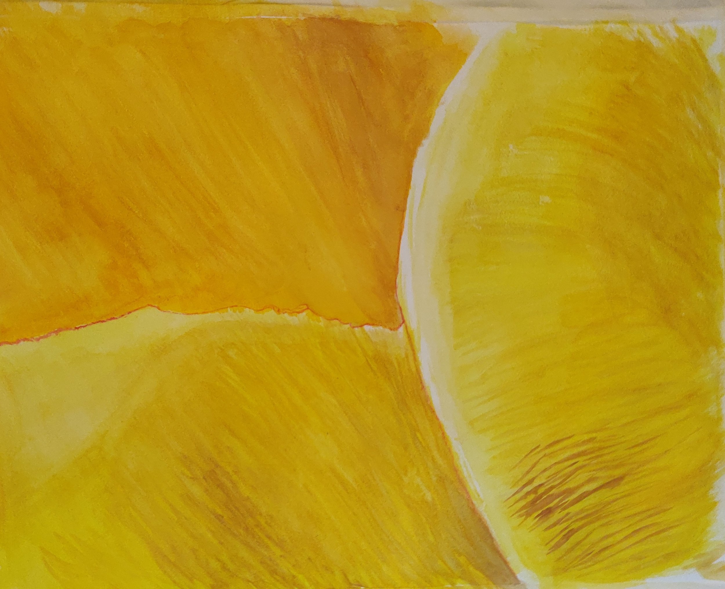  Abstract inspired by spring time tulip petals.   An experiment in yellows!  medium: watercolor on cold press paper  Dimensions: 18” w x 15” h (unframed)   
