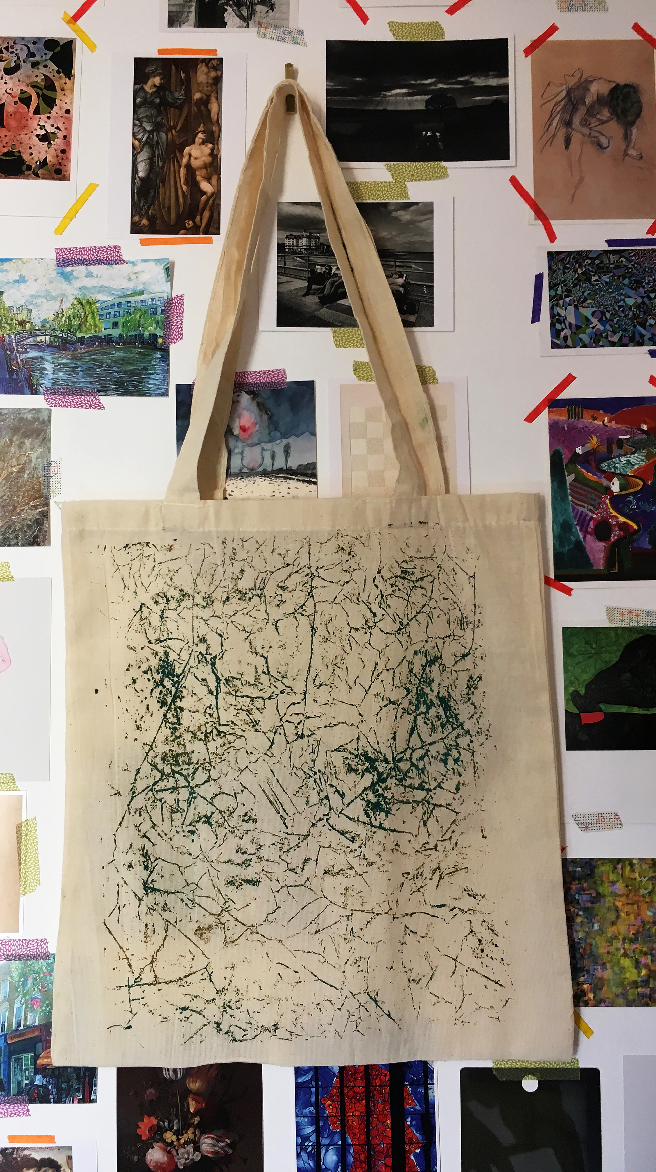'Crumpled' screen printed tote bag