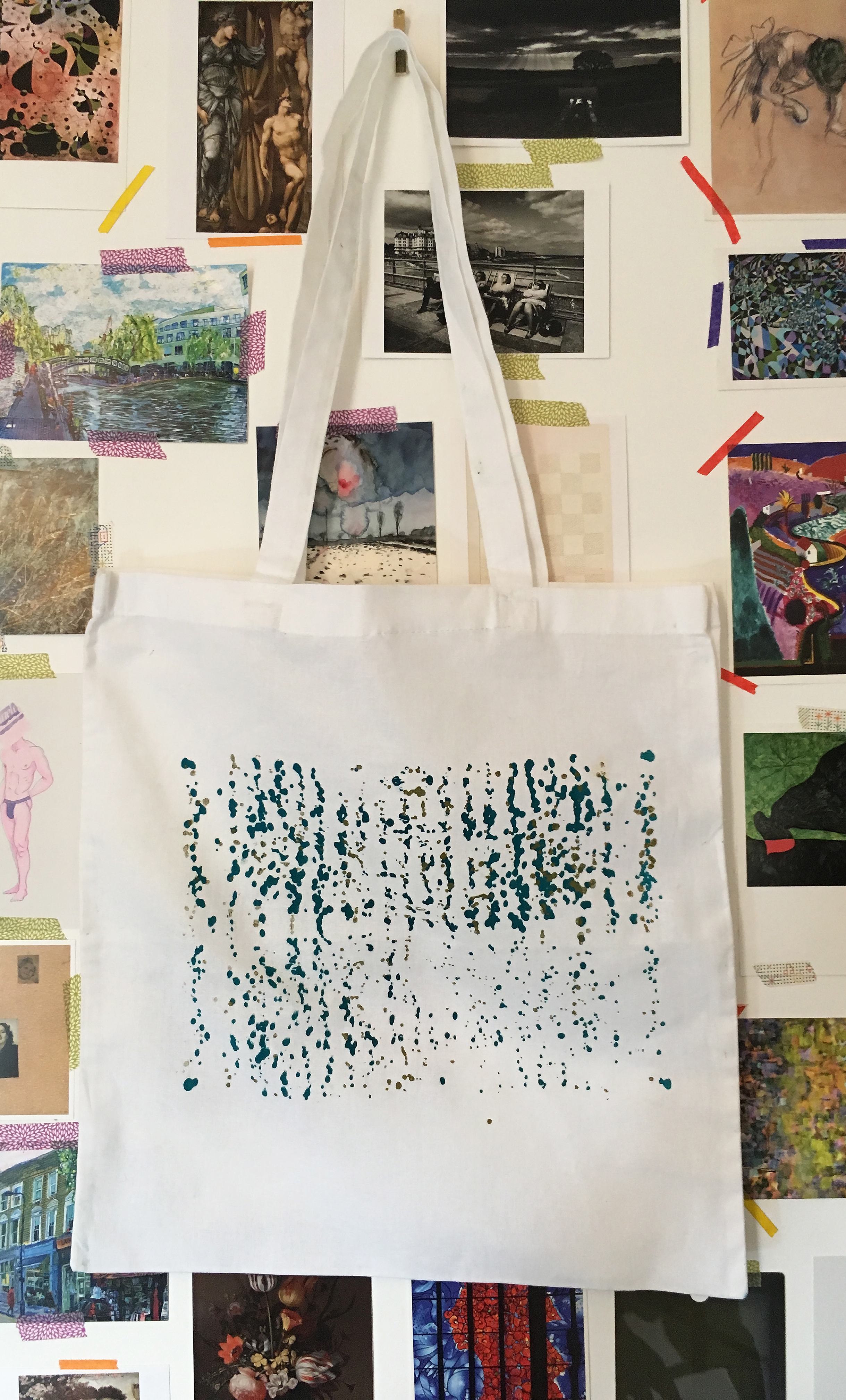 'Dotty Trees' screen printed tote bag