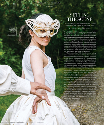 ACTING OUT In We Players' site-integrated production of Romeo and Juliet, Maria Leigh portrays the title female protagonist. 