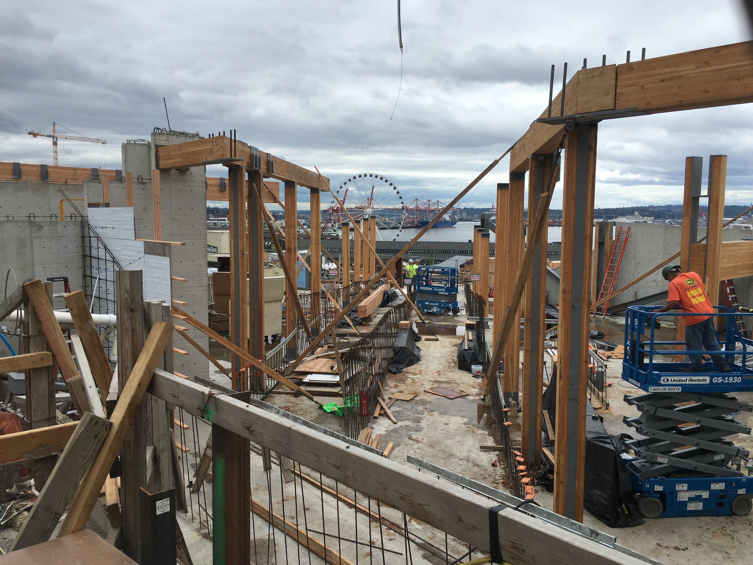 Pike Place Market Waterfront Entrance building under construction (looking Southwest)