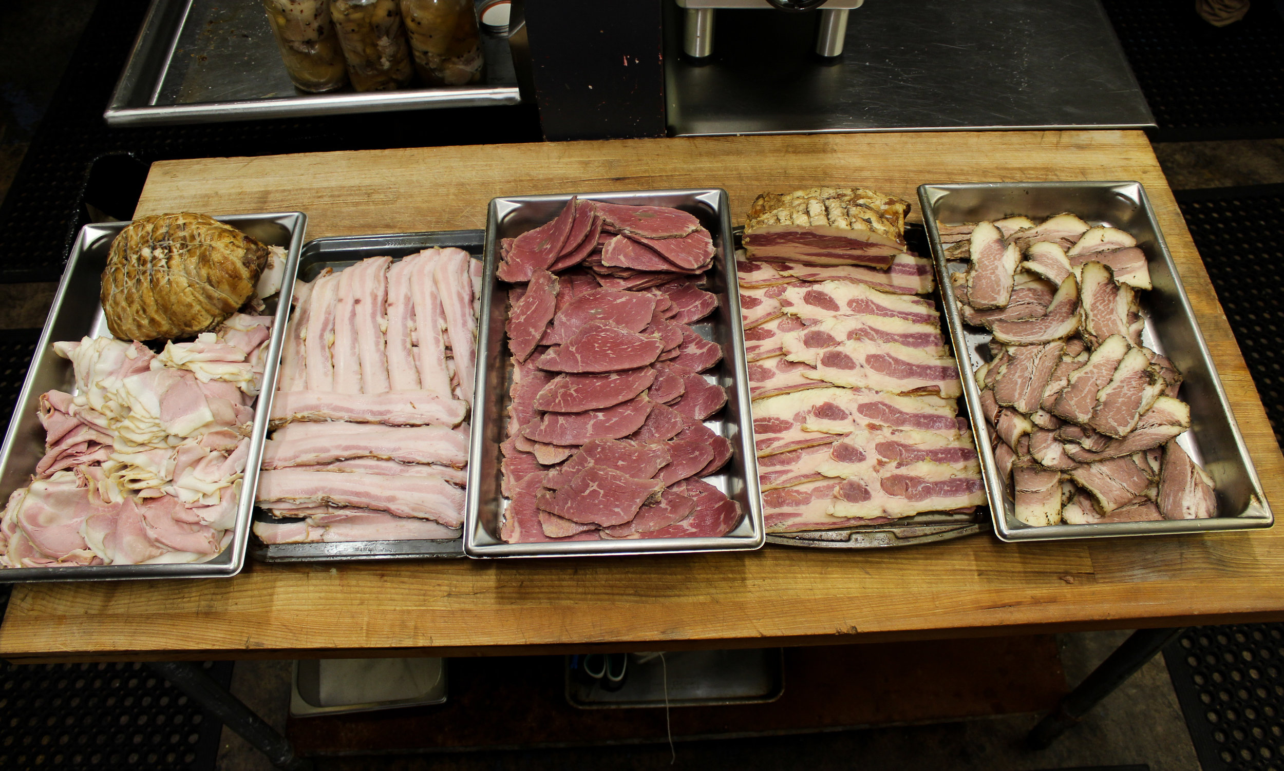 Ham, Bacon, Roast Beef, Beef Bacon, and Pastrami