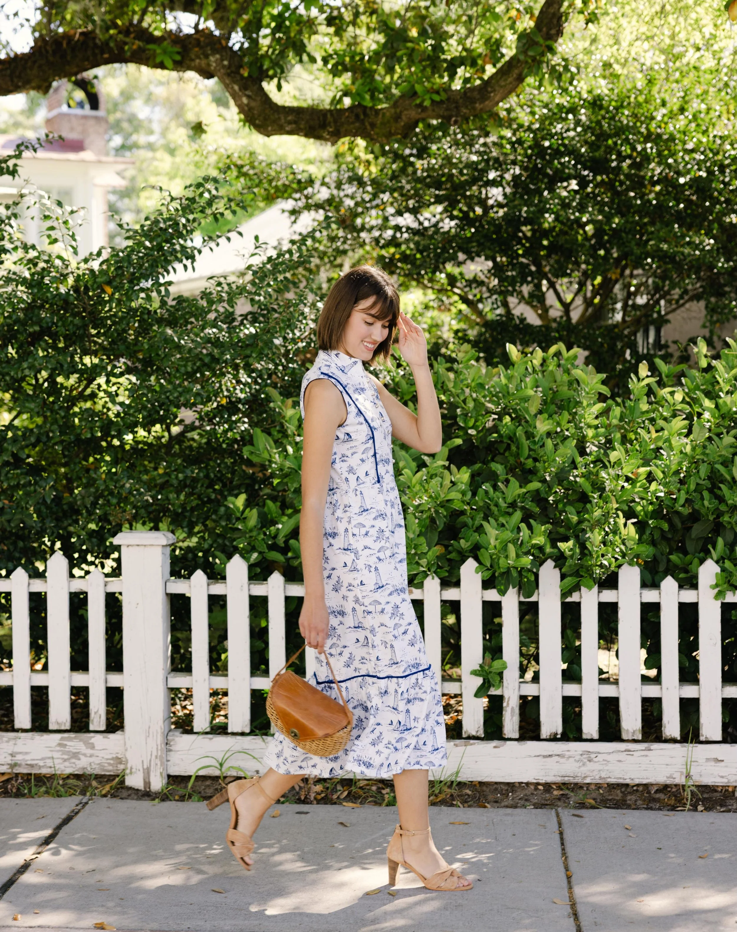 Loved creating this custom toile print for @duffieldlane 💙 Inspired by little sun-soaked moments at the beach - drifting sailboats, chairs tucked into the sand, and bikes left by the shore. Swipe for a peek into the studio to see the original waterc