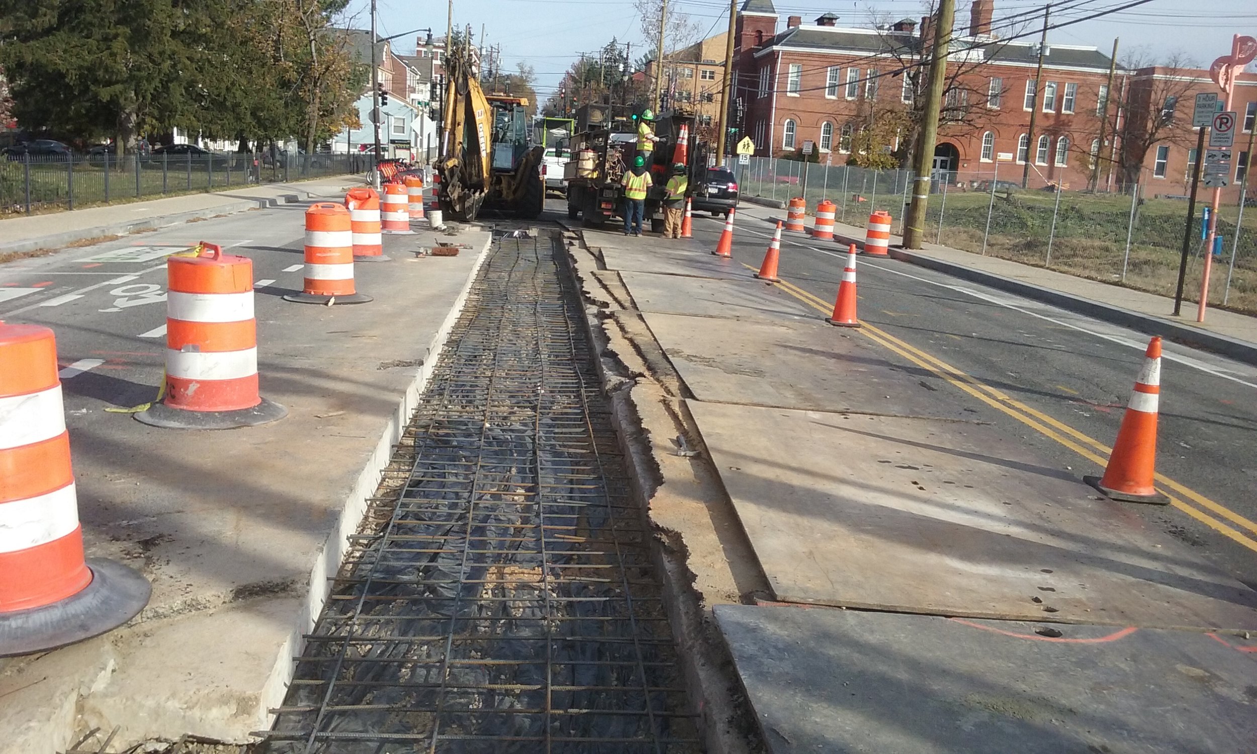 Reinforcement for utility cut repair-east of 9th & Monroe