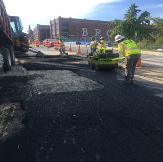 Utility cut – pavement restoration at 9th & Monroe