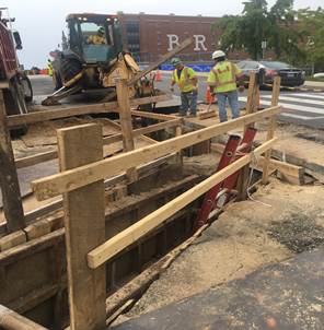 Conduit trenching at 9th & Monroe