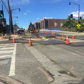 Trenching work at west of 8th & Monroe