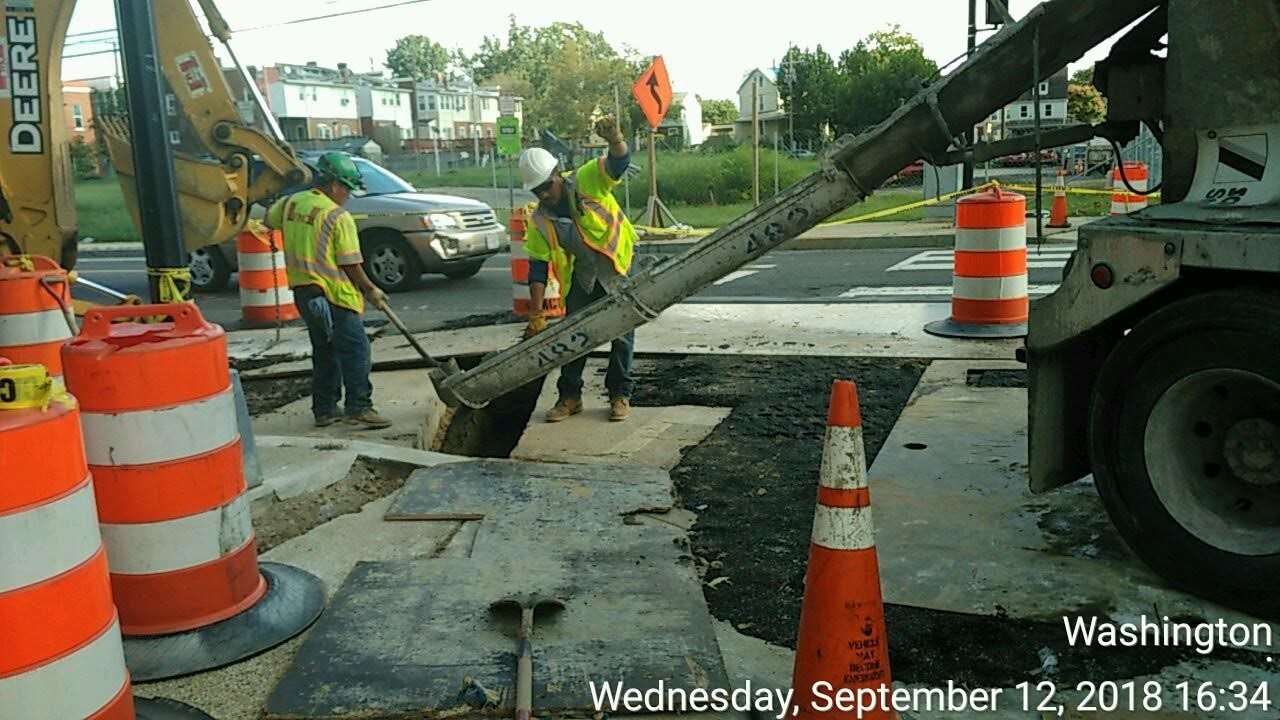 Traffic Signal Duct Bank trench at 9th & Monroe