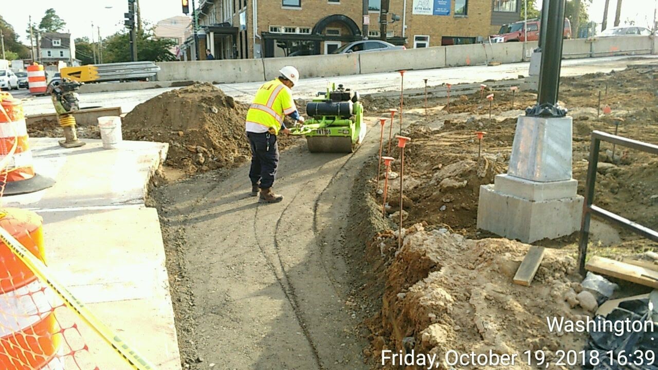 Subbase Installation for Proposed Curb &amp; Gutter (NW Corner of 9th)