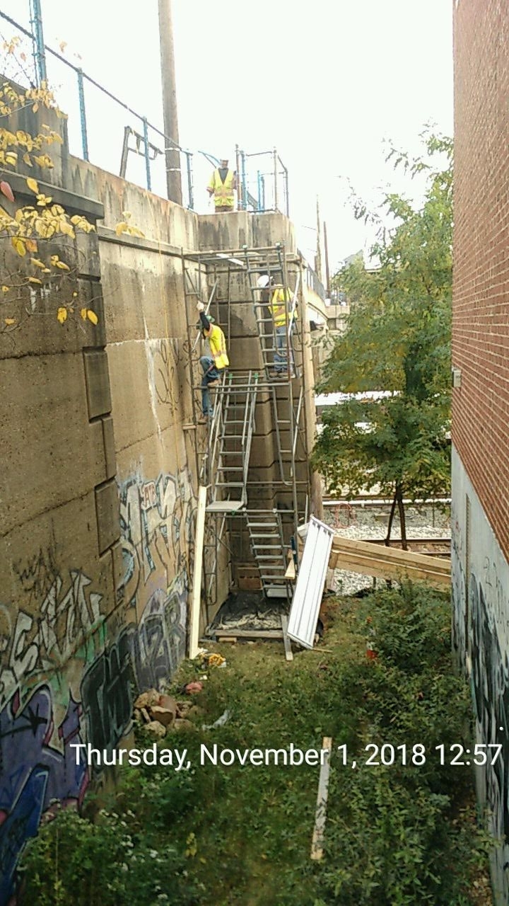 Installing the Access Stairs to CSX Side for Phase 2