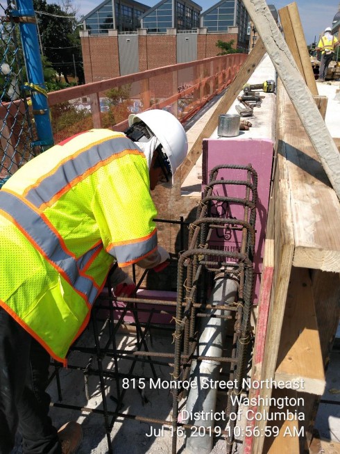 Phase 2: Bridge parapet end treatment, form and rebar installation