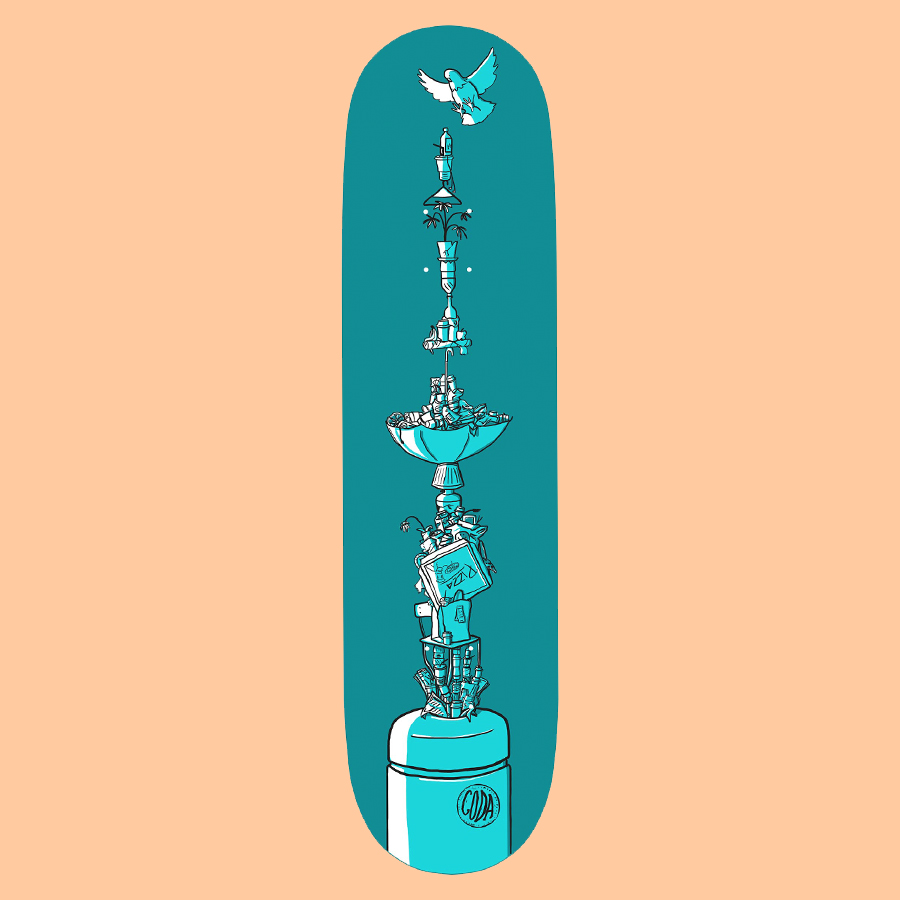 Board Graphic for Coda Skateboards trash series. 