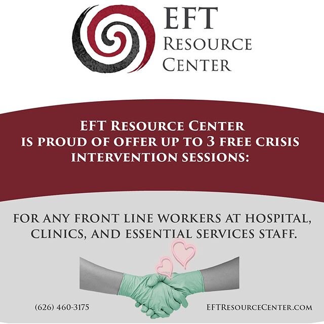 As our way of saying thank you for all you have, and are, doing! We are truly grateful.

#EFTResourceCenter #HoldMeTight #ThankYou #CrisisIntervention #Essential #Healthcare #COVID19