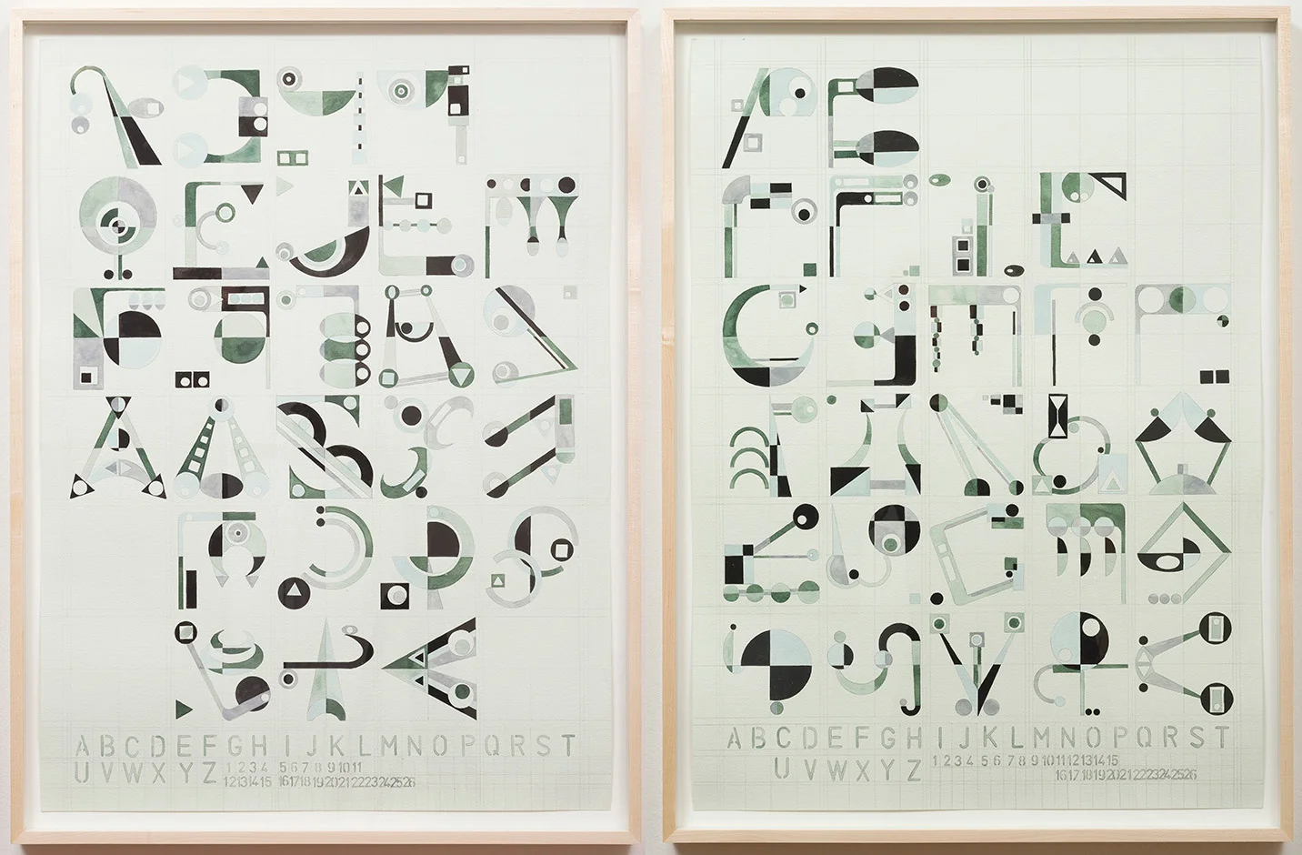 Passing The River, Magickal Alphabet Series, 2014 Pencil and Gouache on Watercolor Paper 44 x 30 inches