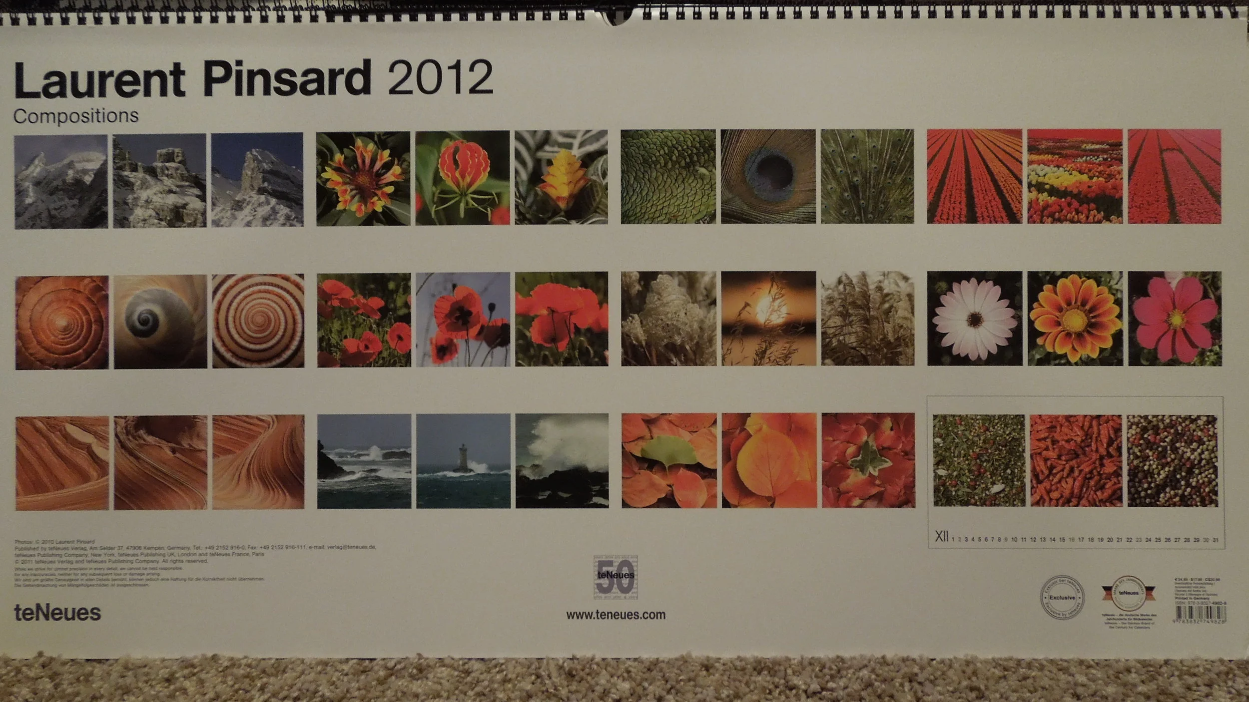  Laurent Pinsard Compositions 2012 Poster Calendar 