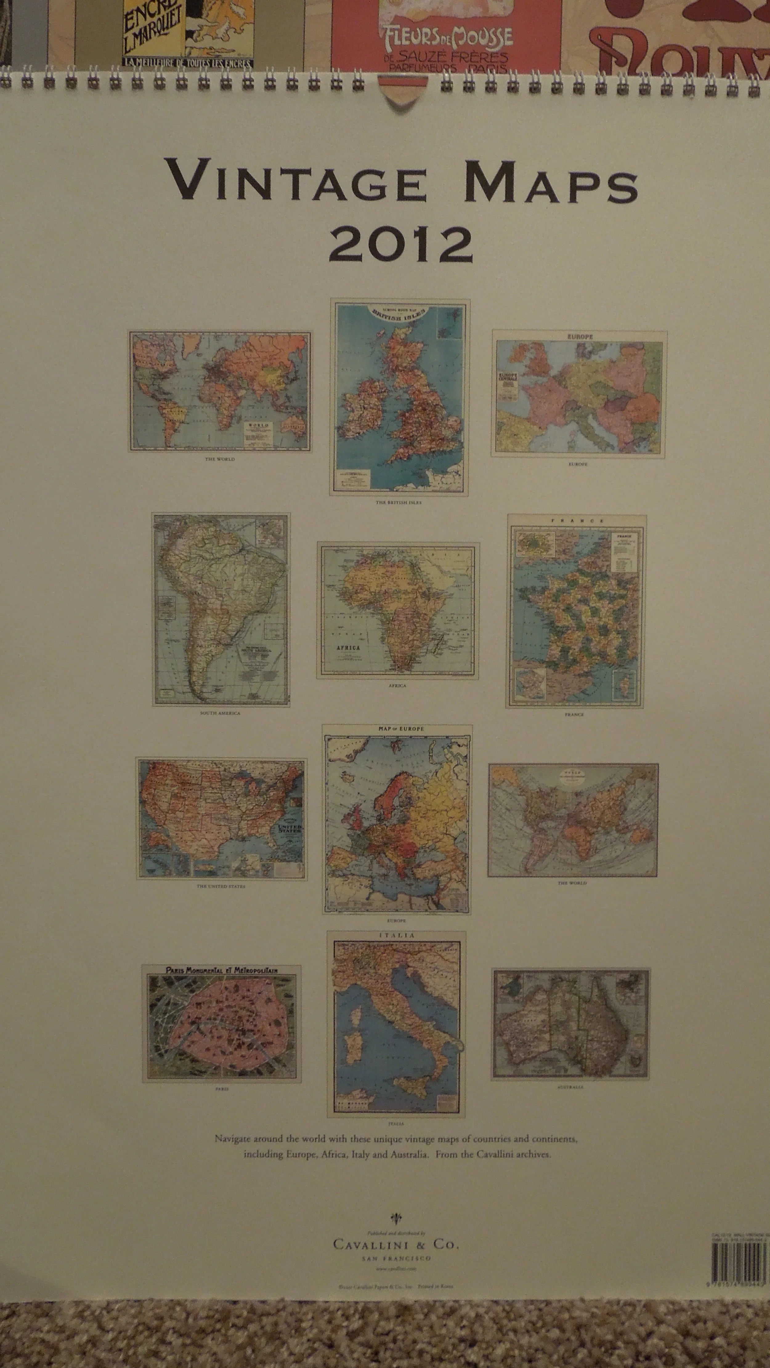  Vintage Maps 2012 Poster Calendar 