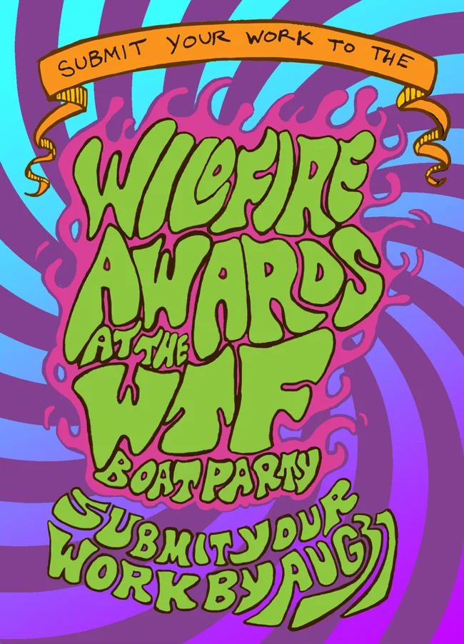 Promotional poster for awards party , featuring original illustration