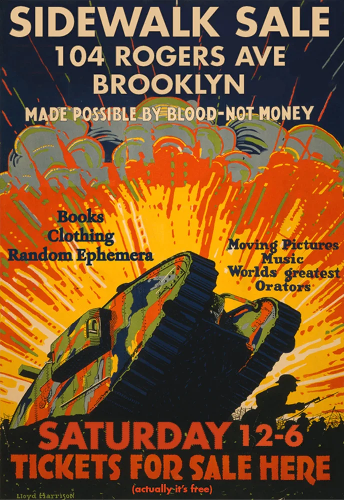 Promotional poster for sidewalk sale