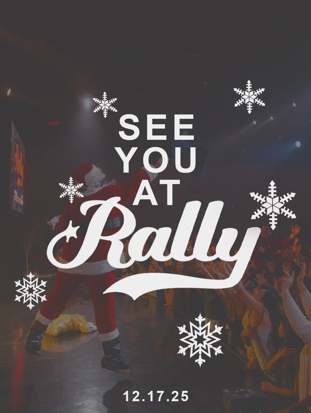 YTH/YA Christmas Rally Night is happening Wednesday, December 17! This is the biggest night of the year and if you are anywhere from 6th grade up to 30 years old, you need to be there!

➡️ Games, new merch, free food, worship, and more
🎄 Wednesday, 
