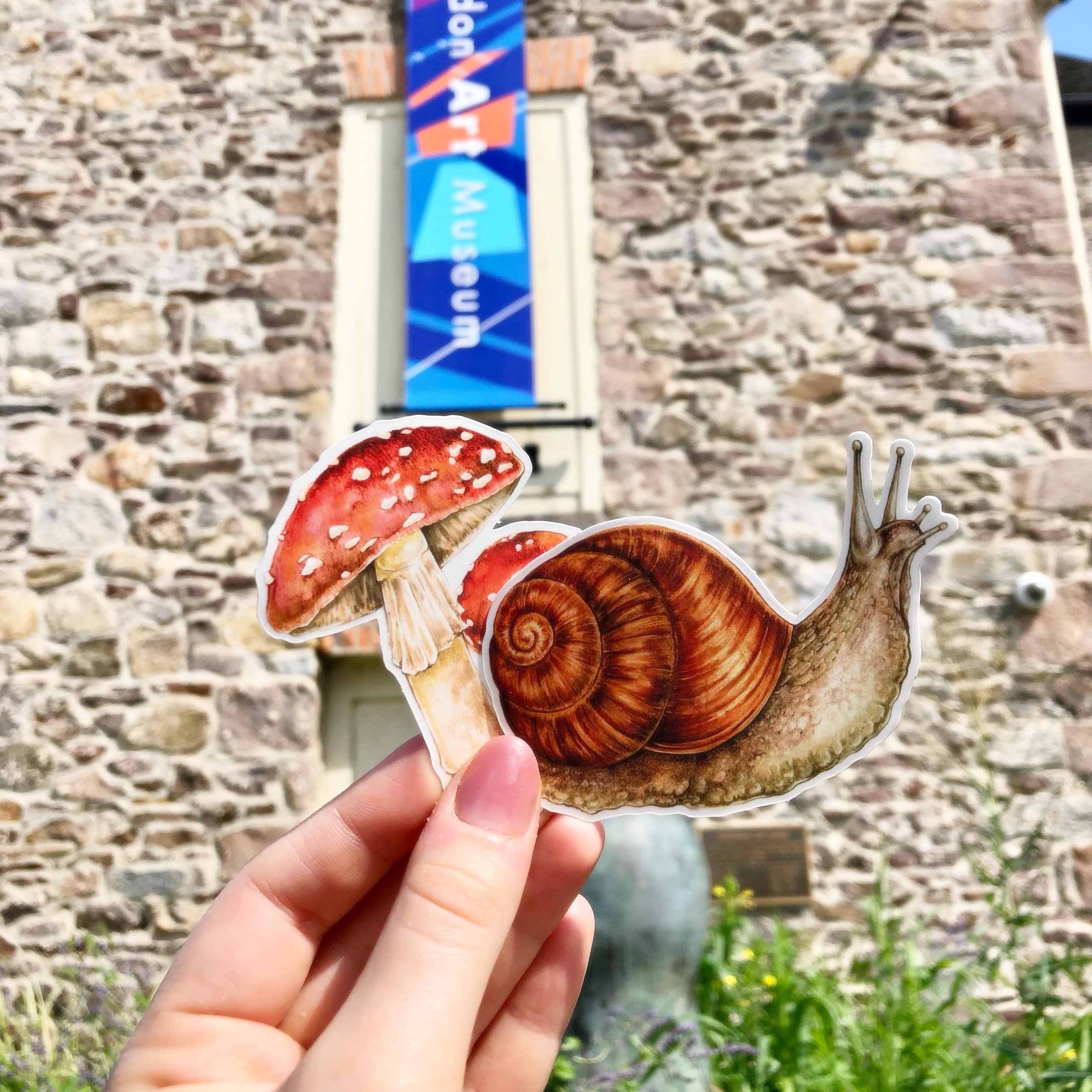 A post from last year&rsquo;s Artful Sundays @hunterdonartmuseum - looking forward to being there again this Sunday! #njmarkets #stickers #snailsticker #mushroomsticker #hunterdoncountynj