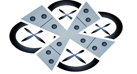 An open lock with a silver cross forming an X shape over a dark background.