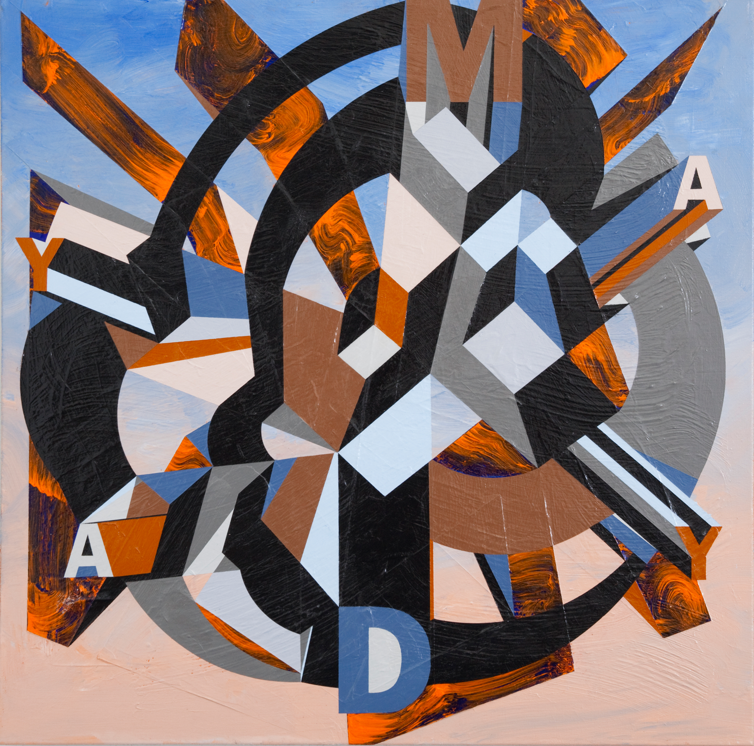 Electric Doorbell Machine, 2010 acrylic and oil on linen 28 x 28 inches