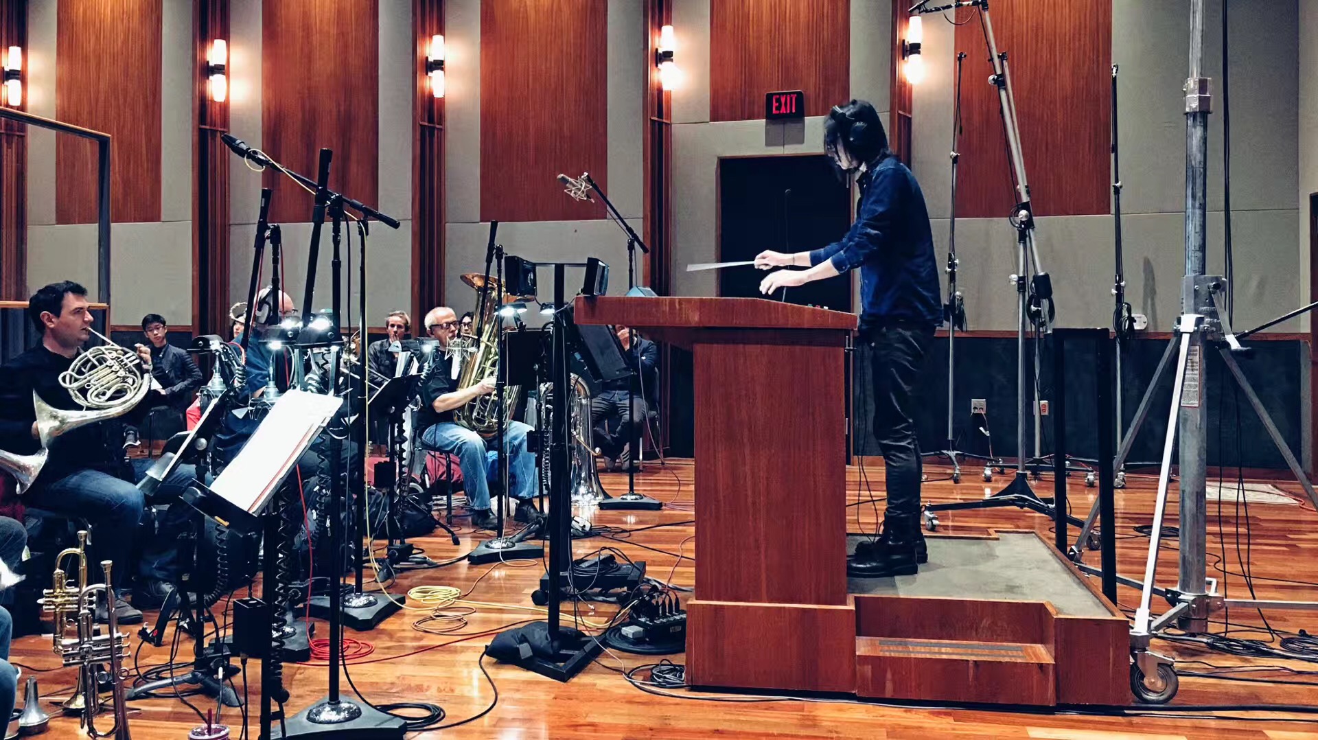 Conducting Brass Session at the Bridge Studio