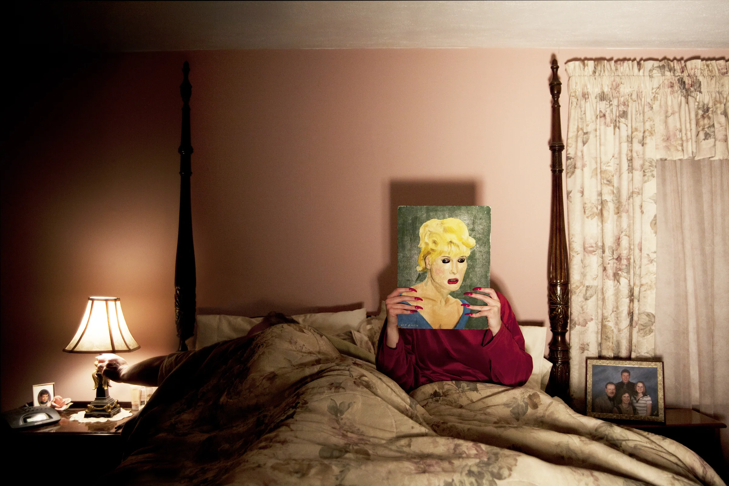 "He spoke through the hole cut out of the mouth." (2012)