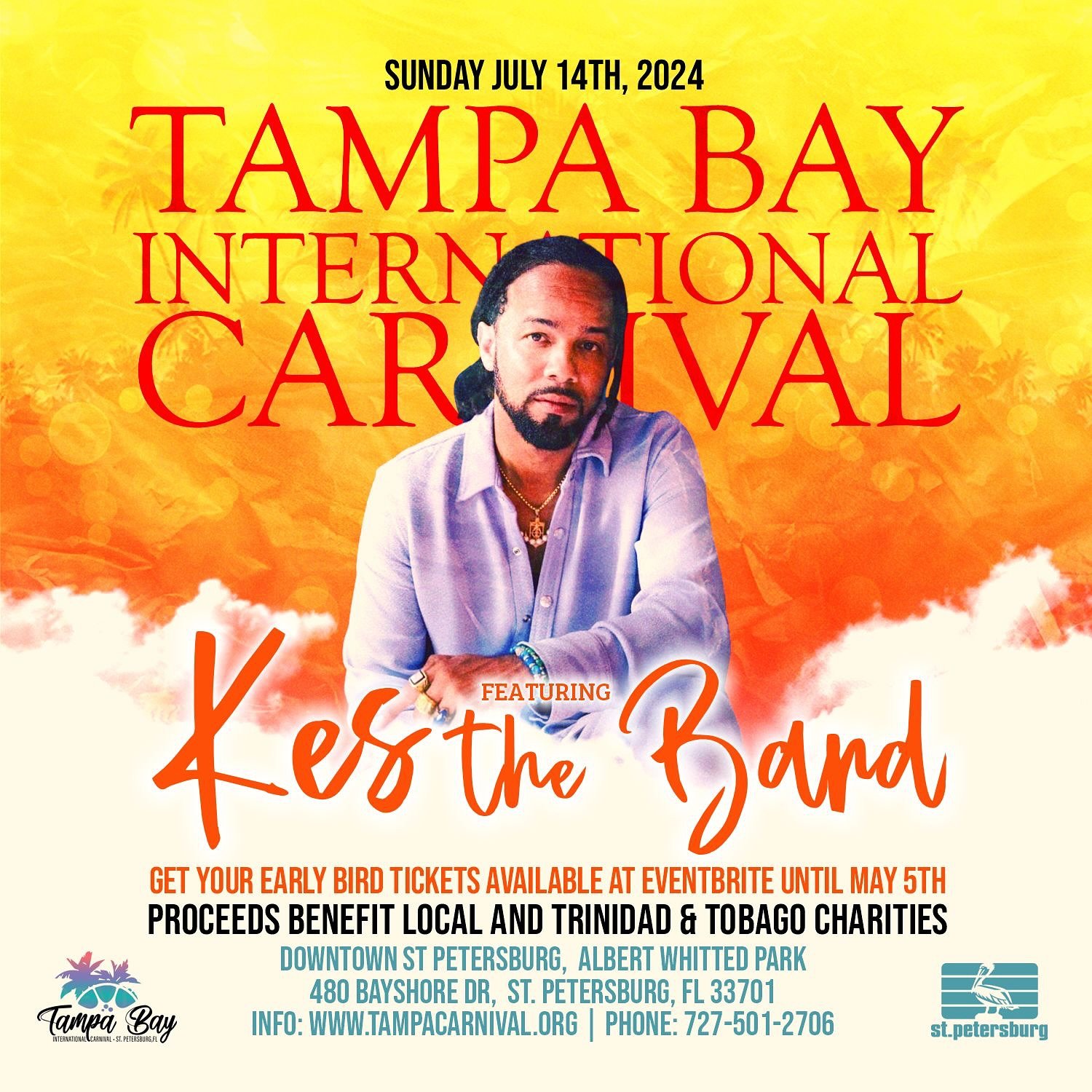 Tampa Bay International Carnival, get ready for us! 🔥🌴

🗓️ Sunday 14th July, 2024
📍Downtown St. Petersburg, Albert Whitted Park, Florida
🎟️ tampacarnival.com