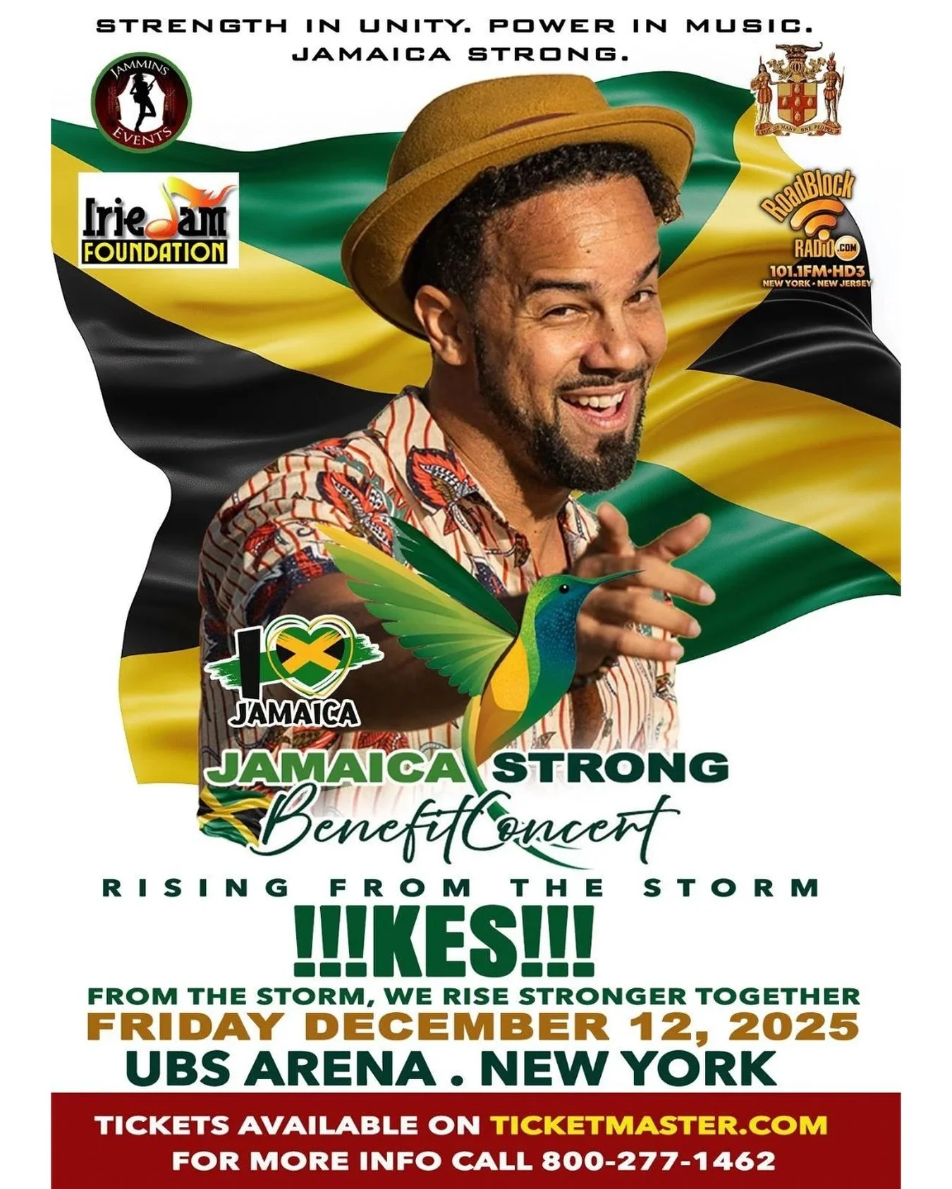 Let&rsquo;s come together to show love to our Jamaican brothers and sisters ❤️ 

The Jamaica Strong Hurricane Relief Benefit Concert takes place at UBS Arena, New York, on Friday, December 12, 2025! 

Featuring Shaggy, Sean Paul, Inner Circle, Chroni