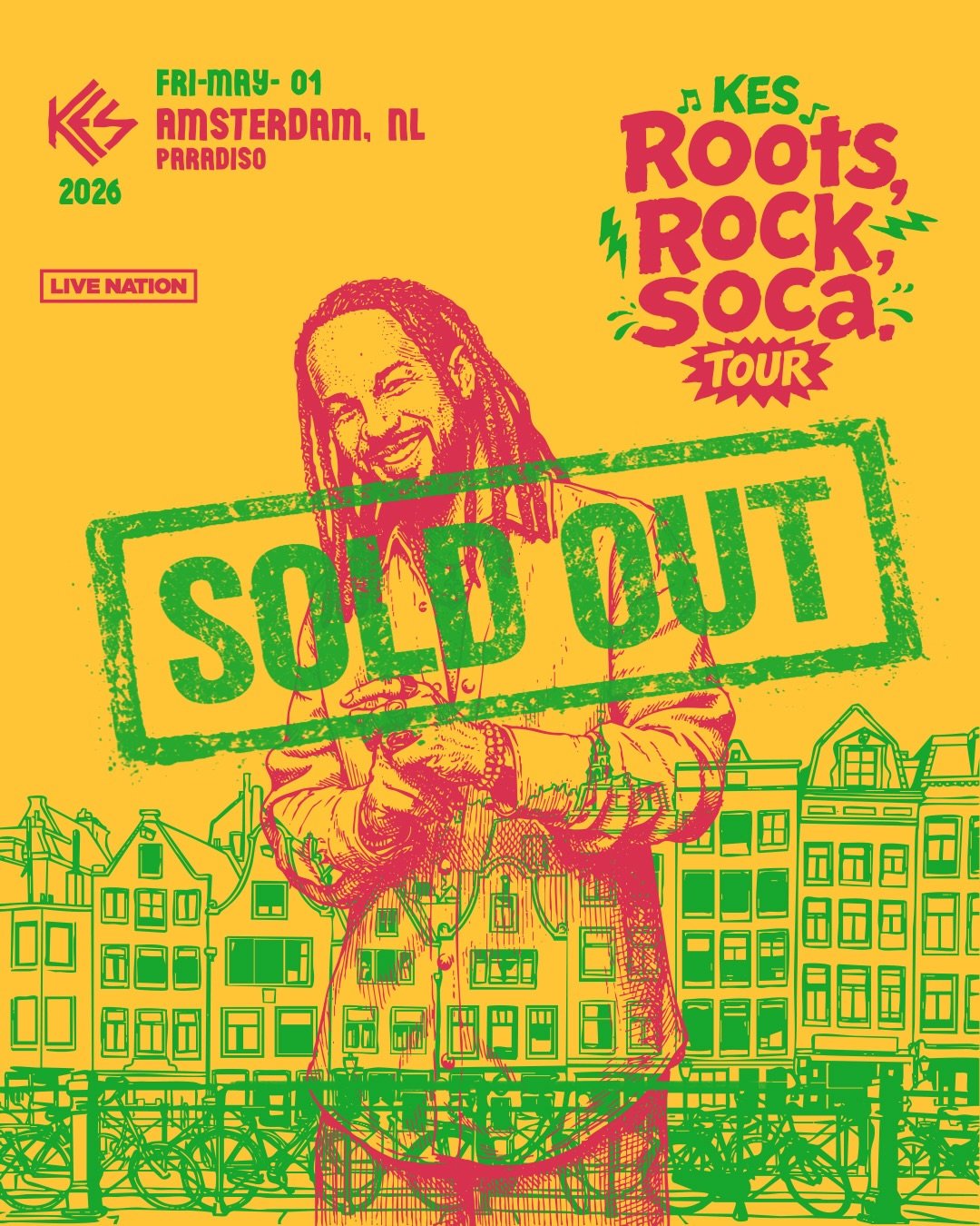 What an overwhelming response! We give thanks 🙏🏽 

Amsterdam is SOLD OUT but tickets for London &amp; Paris are available now. 

Be a part of the &ldquo;ROOTS, ROCK, SOCA&rdquo; Tour and get your tickets at www.kestheband.com ❤️💛💚