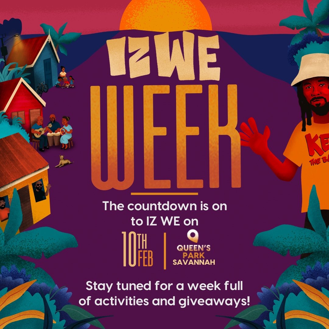 Get ready for #IZWEWeek! 🔥🔥🔥

Be a part of the IZ WE experience as we count down to concert day ⏳Stay tuned and be alert because you never know what surprises we have in store for you! 💫

IZ WE
Tuesday 10 February, 2026
Queen&rsquo;s Park Savanna