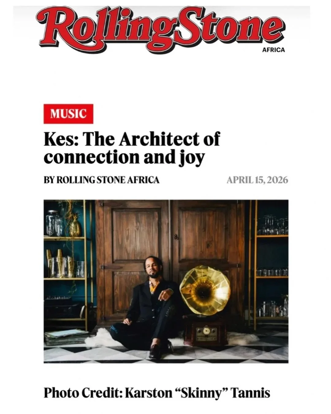 We are all One ❤️ 
Thank you for sharing our story @rollingstoneafrica 
#kestheband
#RootsRockSoca