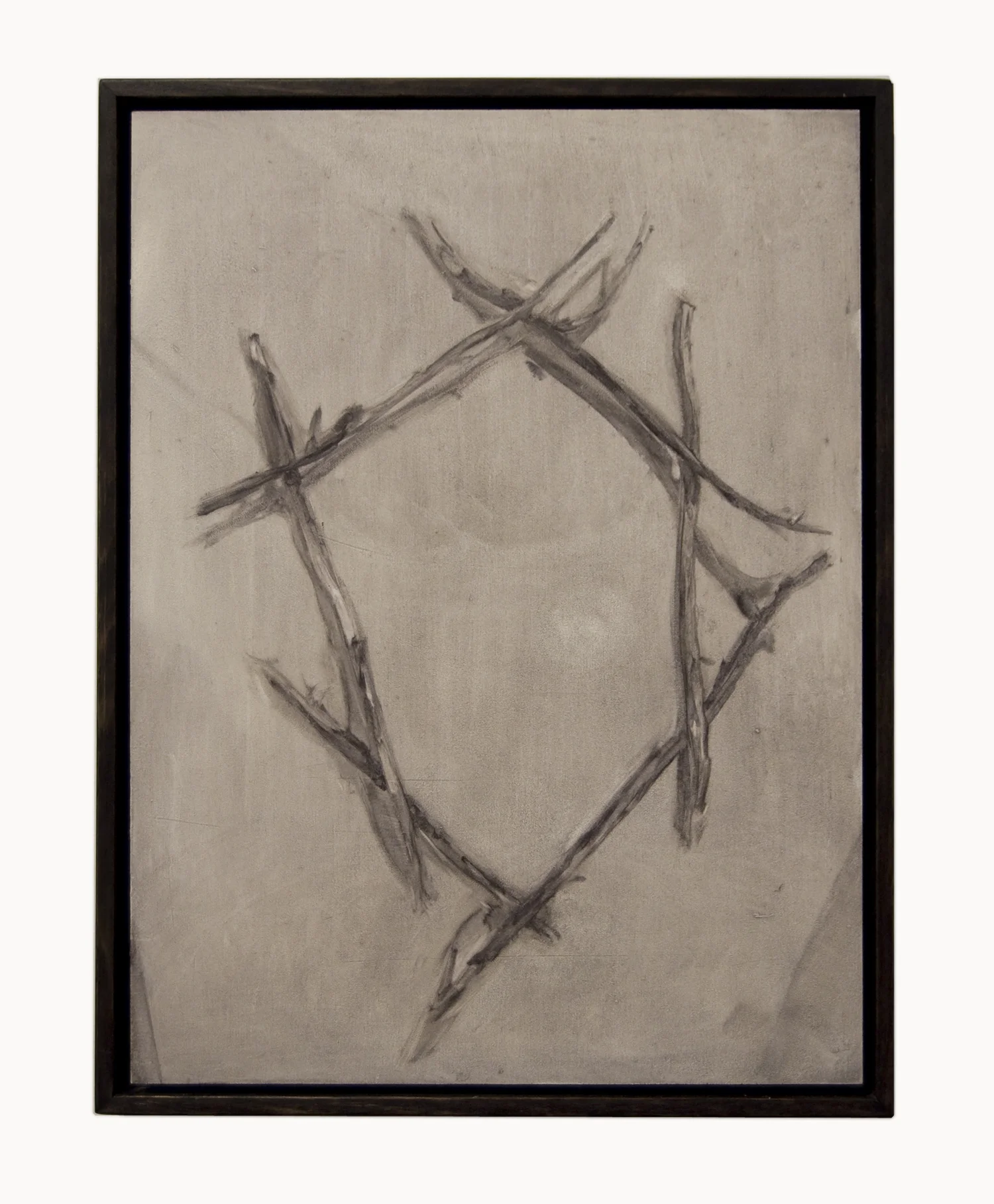 Sticks 2016 oil on board 42.5X32.5cm framed