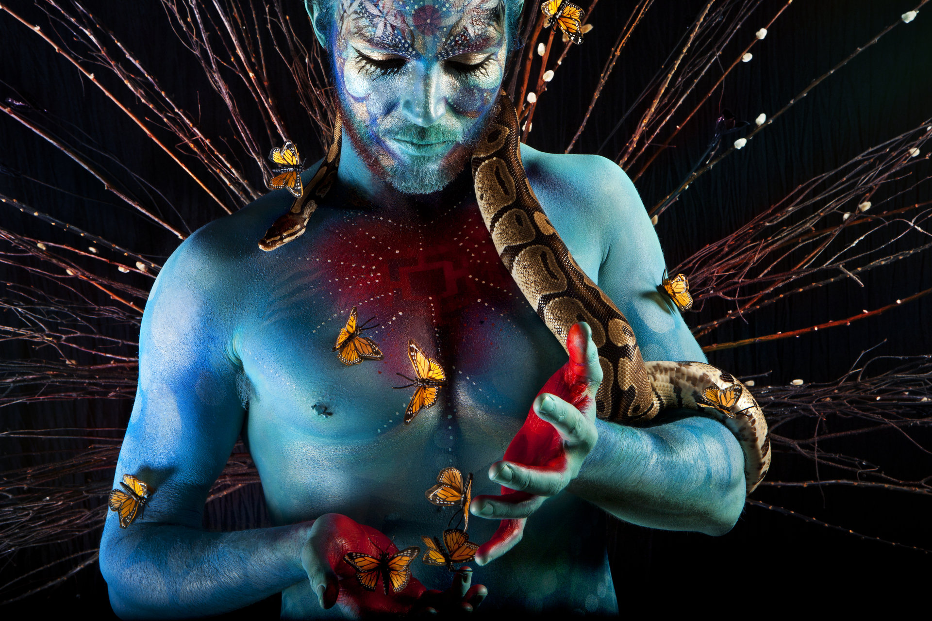  Mythological creatures made in collaboration with body painter  Piyali Banerji   Involvement: Art direction, photography, set design, post production 