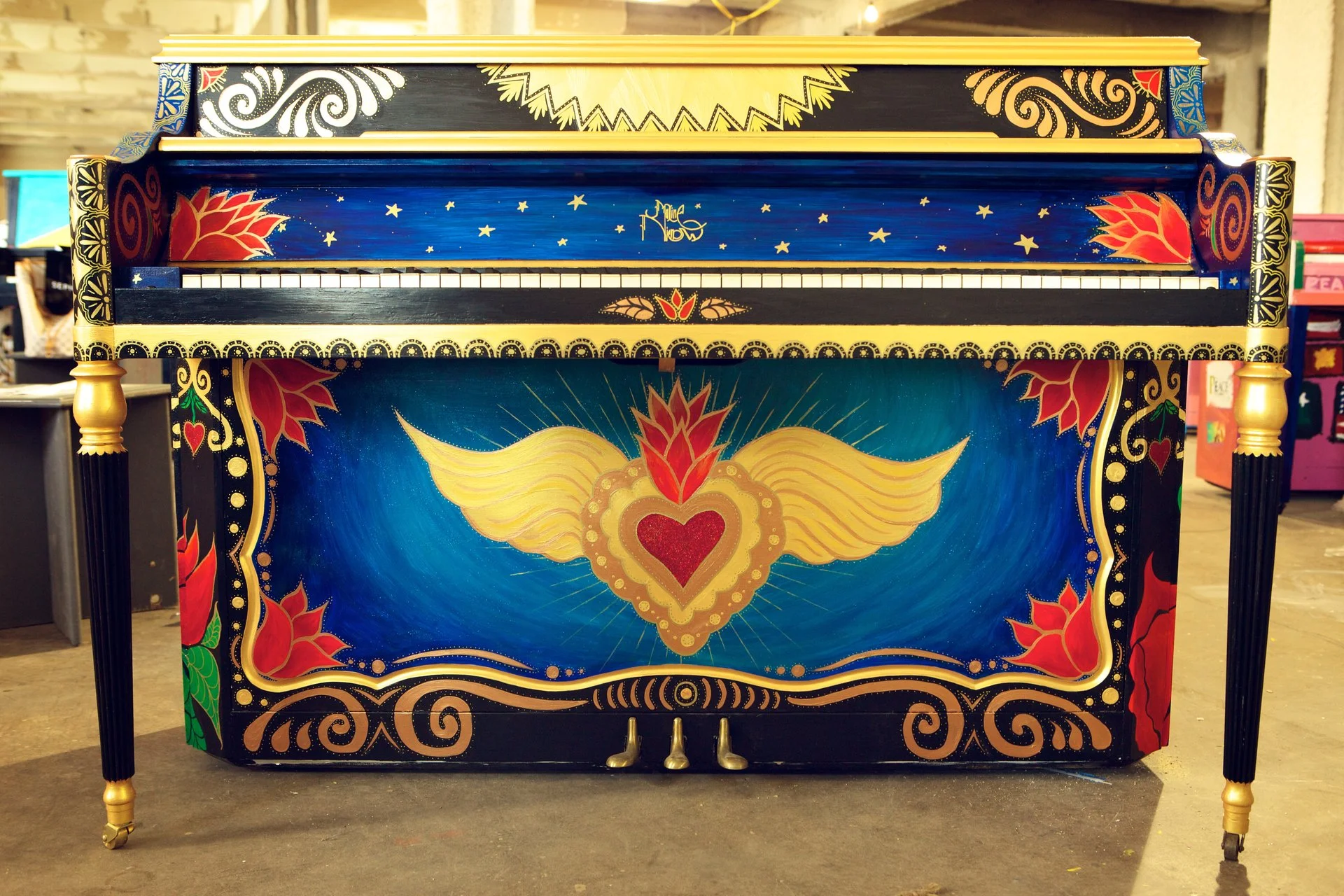 In 2014, Maxine painted a piano for the organization Sing for Hope . Her piano was selected to be displayed in Times Square as part of their NYC public art interactive installation.